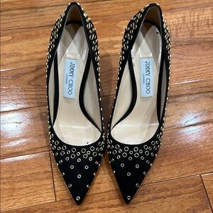Jimmy Choo Black Studded Women's Shoes